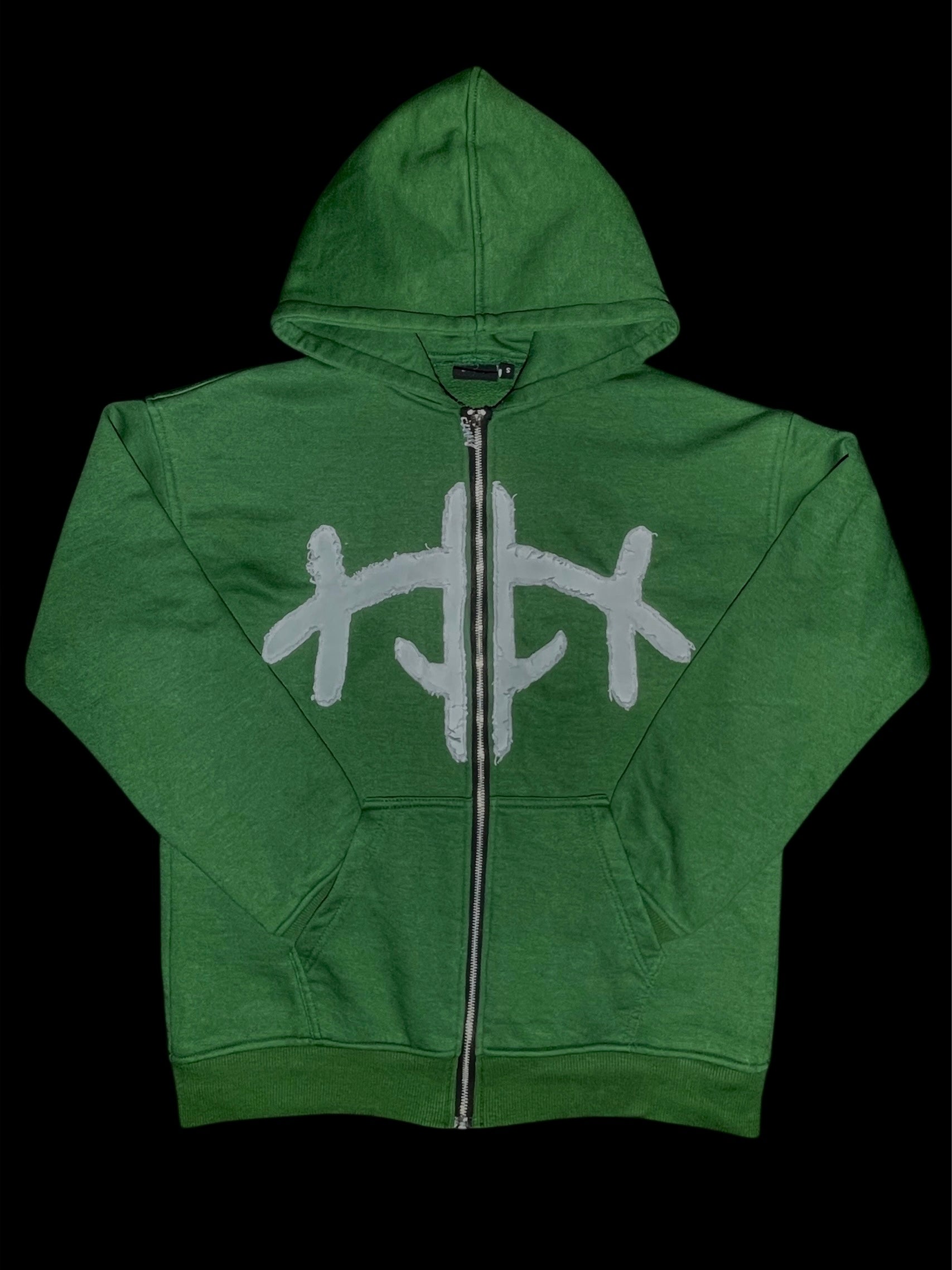 LWKY-02 Zip Up Hoodie / Dark Green